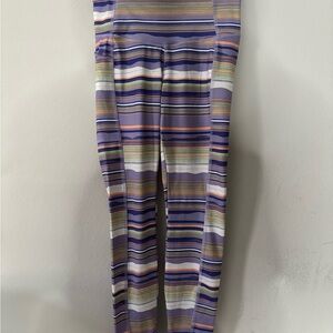 Columbia Lavender and Multicolor Striped Performance Leggings